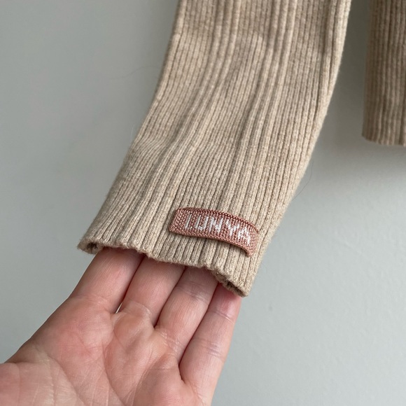 Lunya Cozy Cotton Silk Variegated Rib Cardigan - Adagio Cream s/xs - Picture 10 of 13